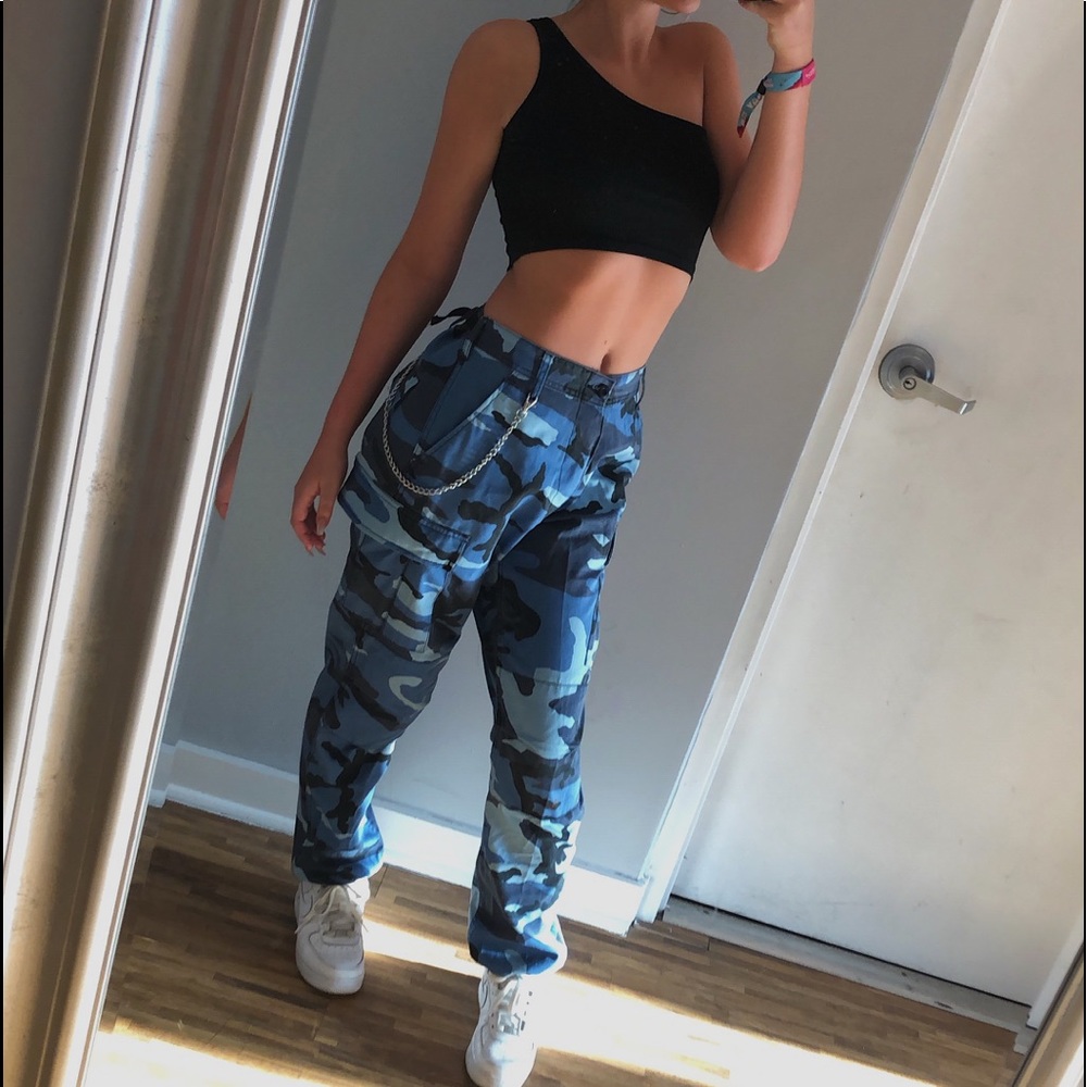 blue camo pants